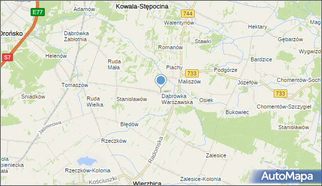 mapa Dąbrówka Warszawska, Dąbrówka Warszawska na mapie Targeo